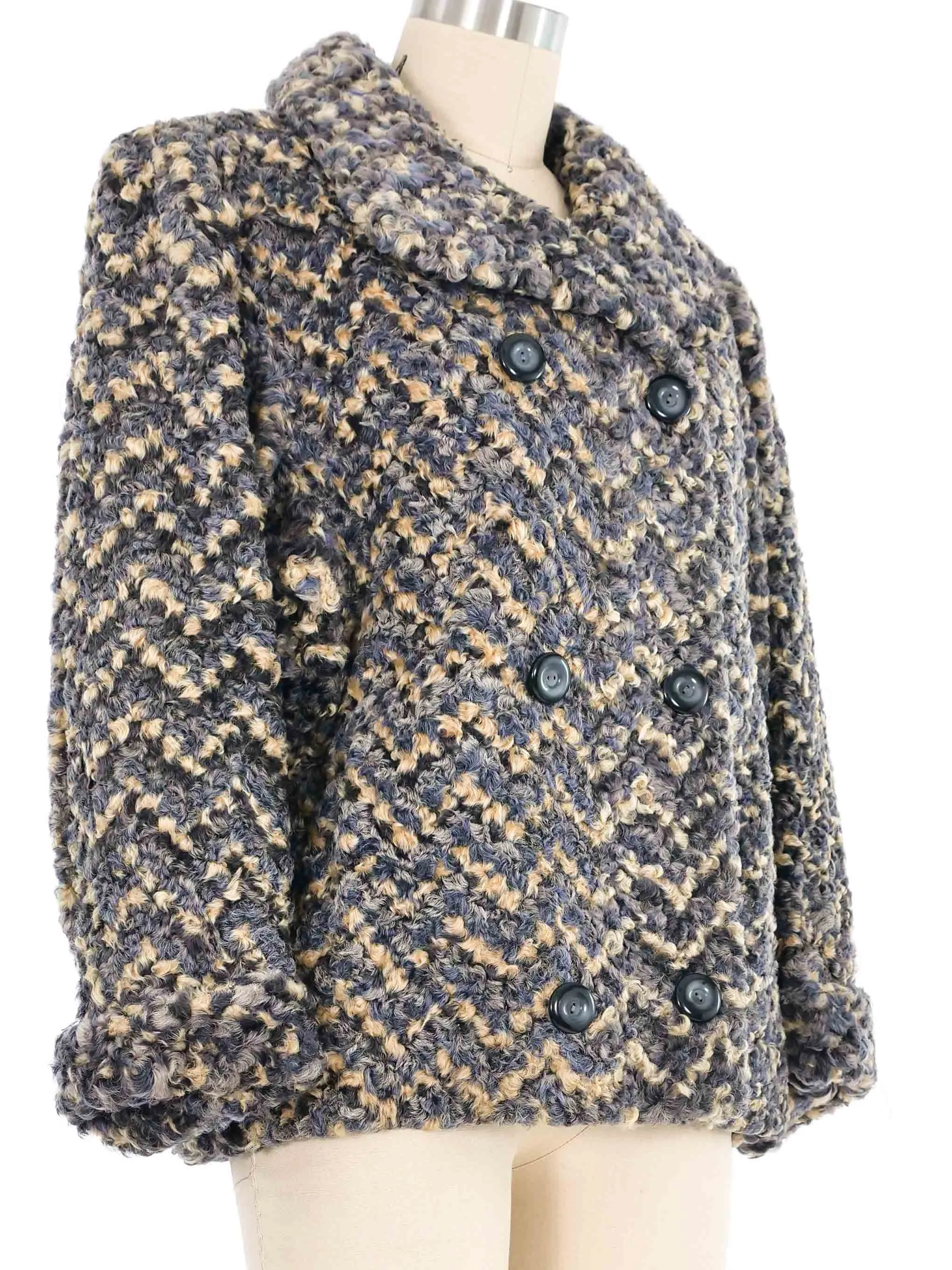 1960s Cropped Boucle Fur Coat