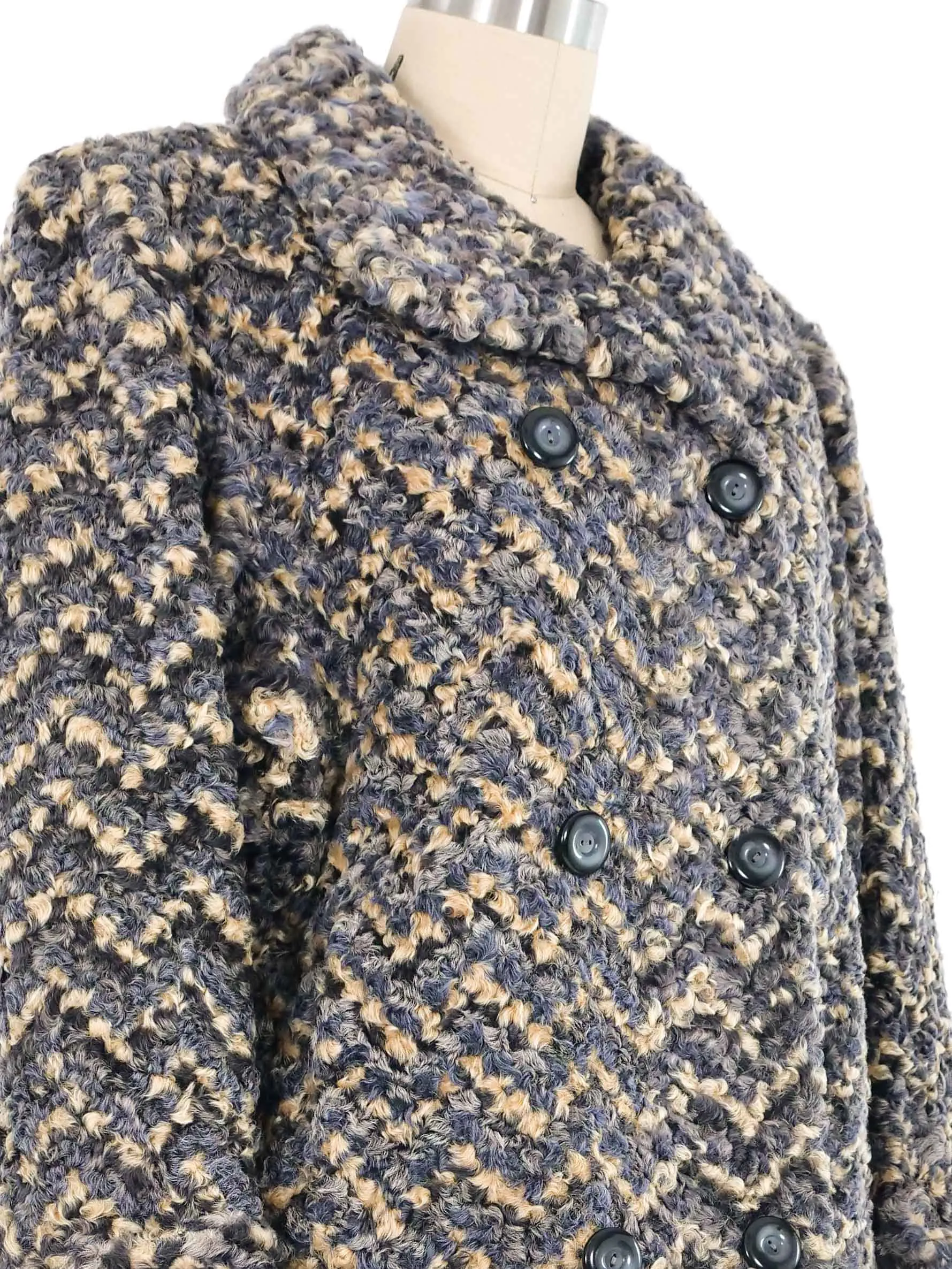 1960s Cropped Boucle Fur Coat