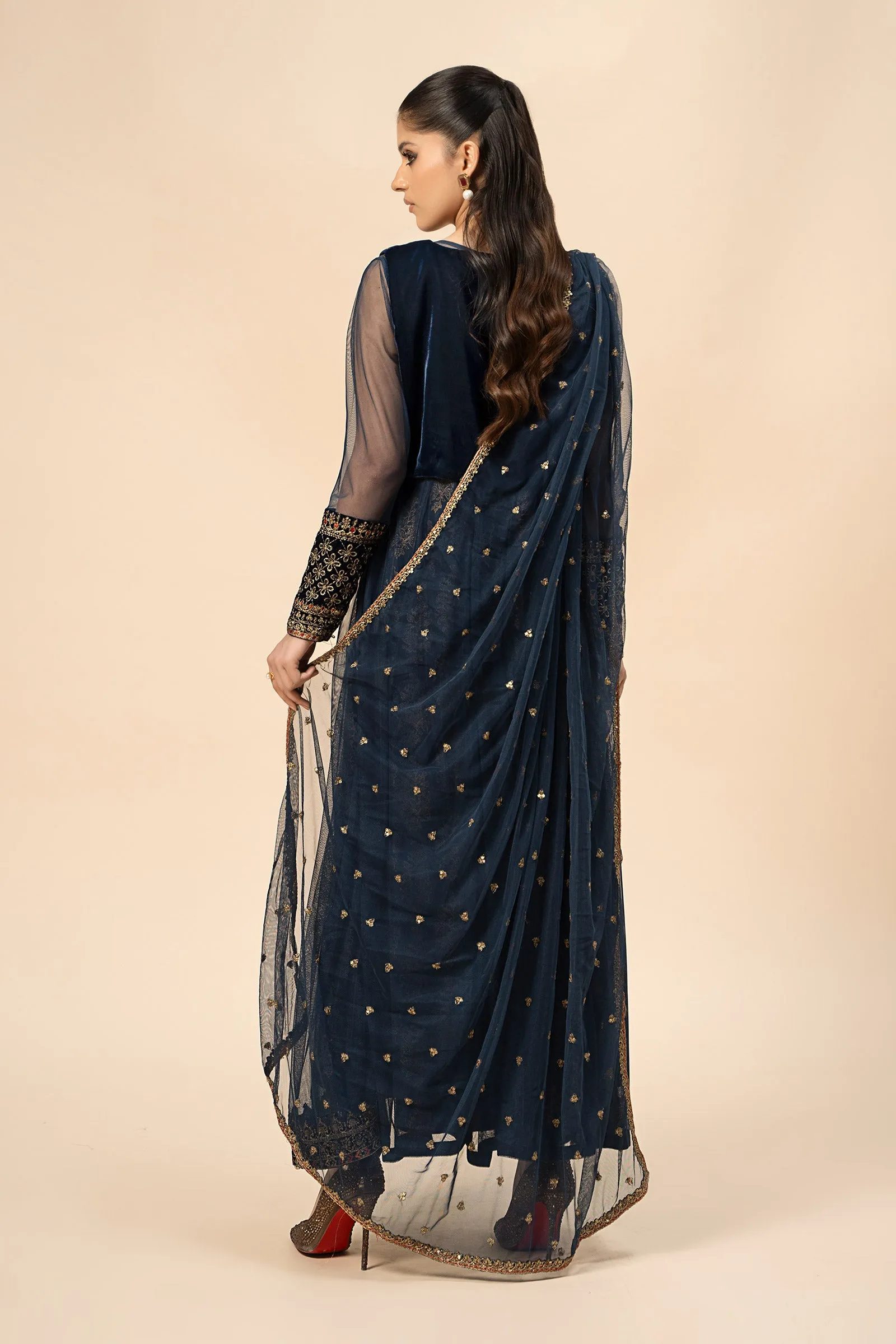 3 Piece Embroidered Khaddar Suit | DW-W24-151