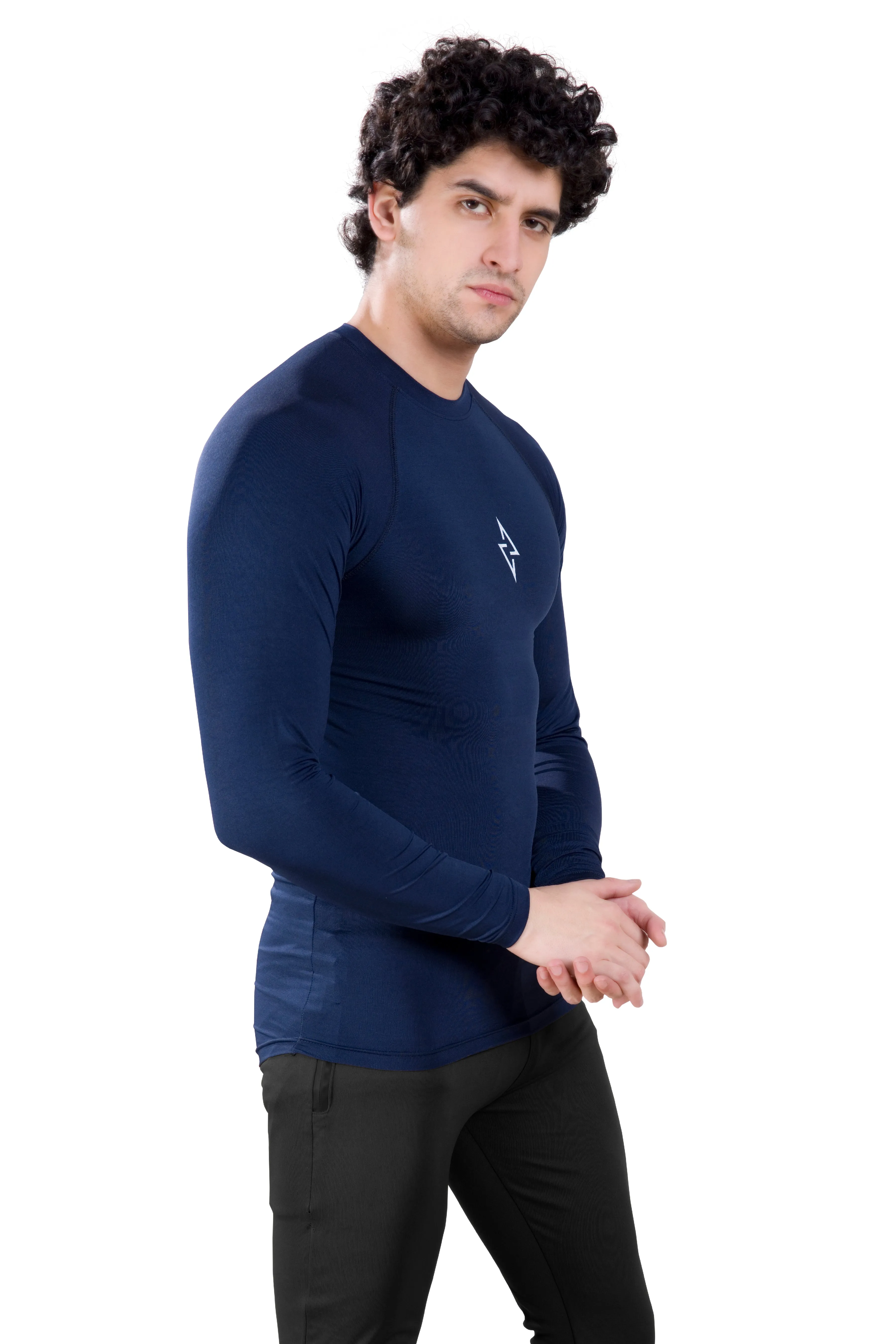 ALPHA - NAVY COMPRESSION T-SHIRT - FULL SLEEVE