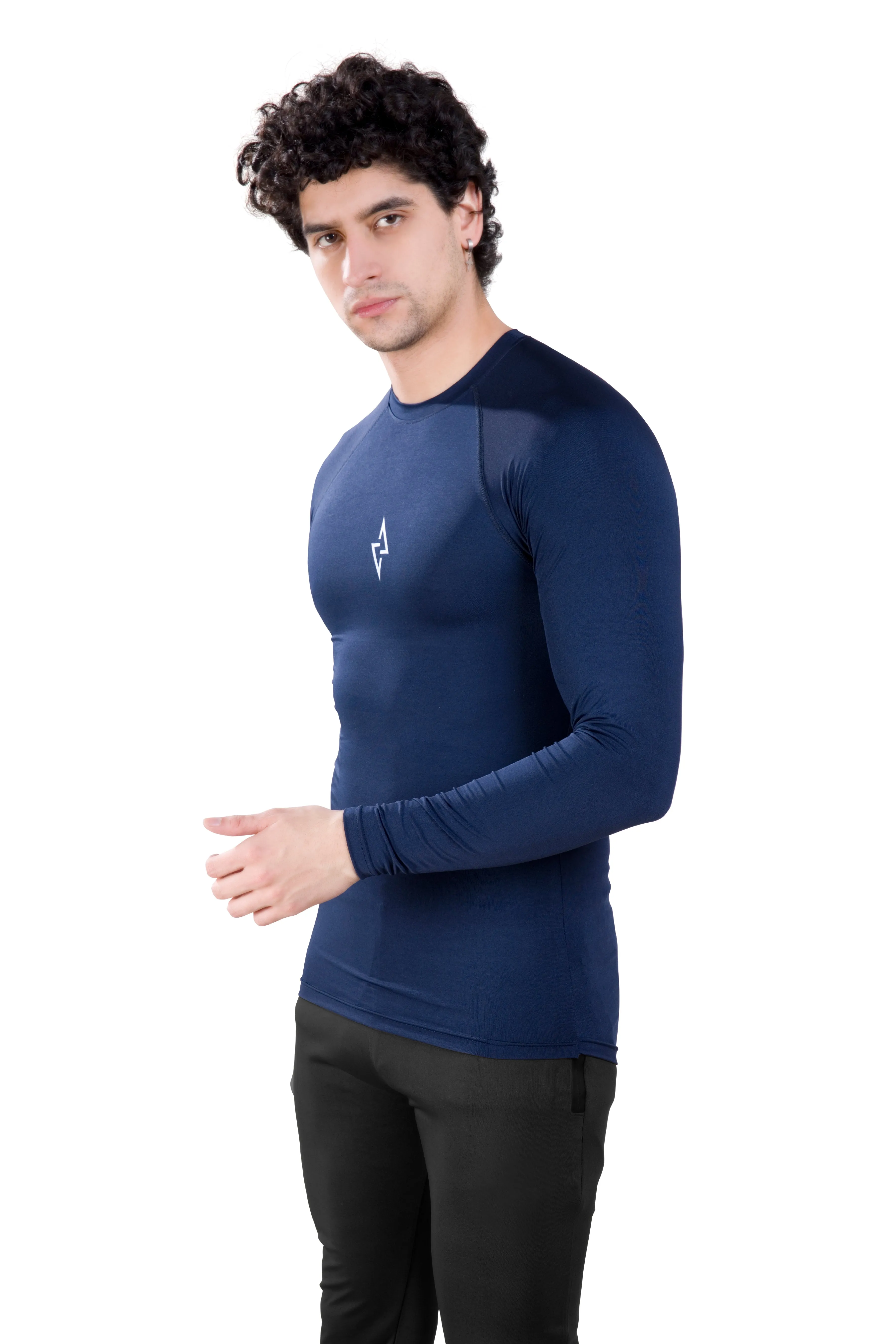 ALPHA - NAVY COMPRESSION T-SHIRT - FULL SLEEVE
