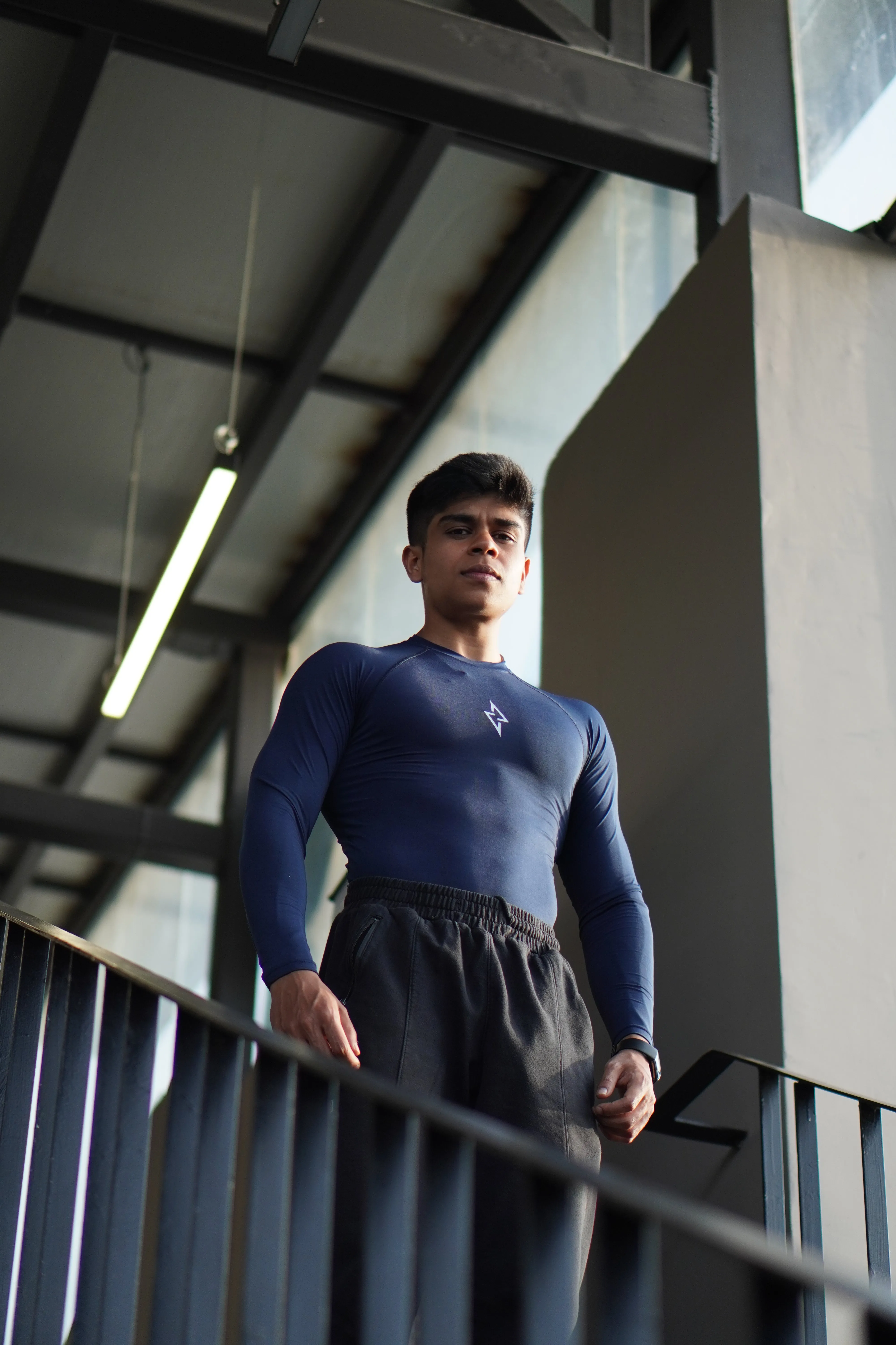 ALPHA - NAVY COMPRESSION T-SHIRT - FULL SLEEVE