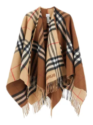 Check Wool Cape
