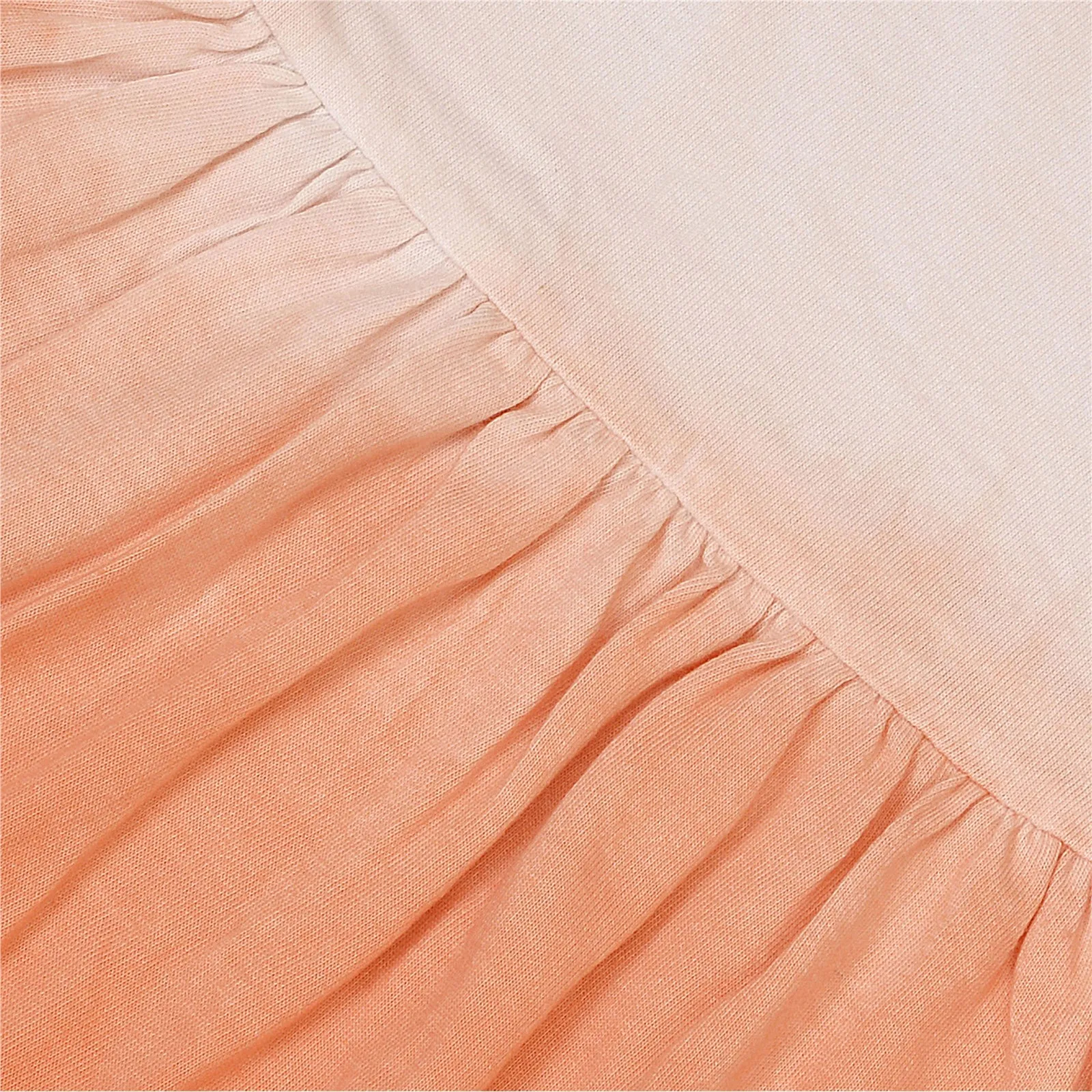 CrayonFlakes Kids Wear for Girls 100% Cotton Sleeveless Frock Peach Ombre Dress.
