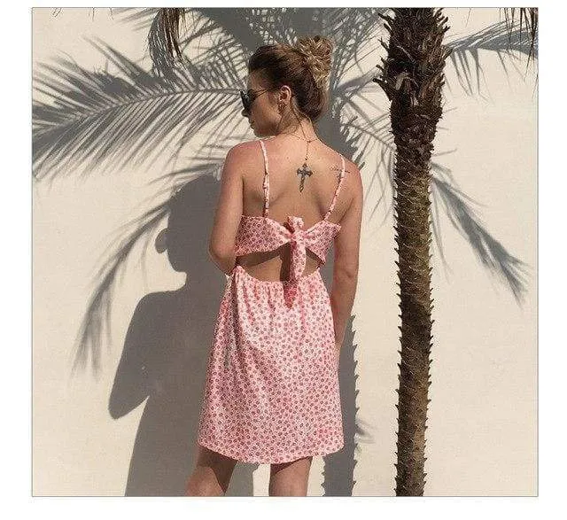 FashionSierra - Women Casual Street Wear V-Neck Vintage Cotton Striped Print Dress