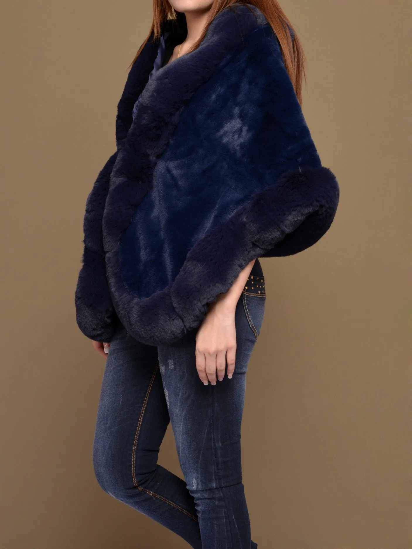 Fur Shawl-Blue