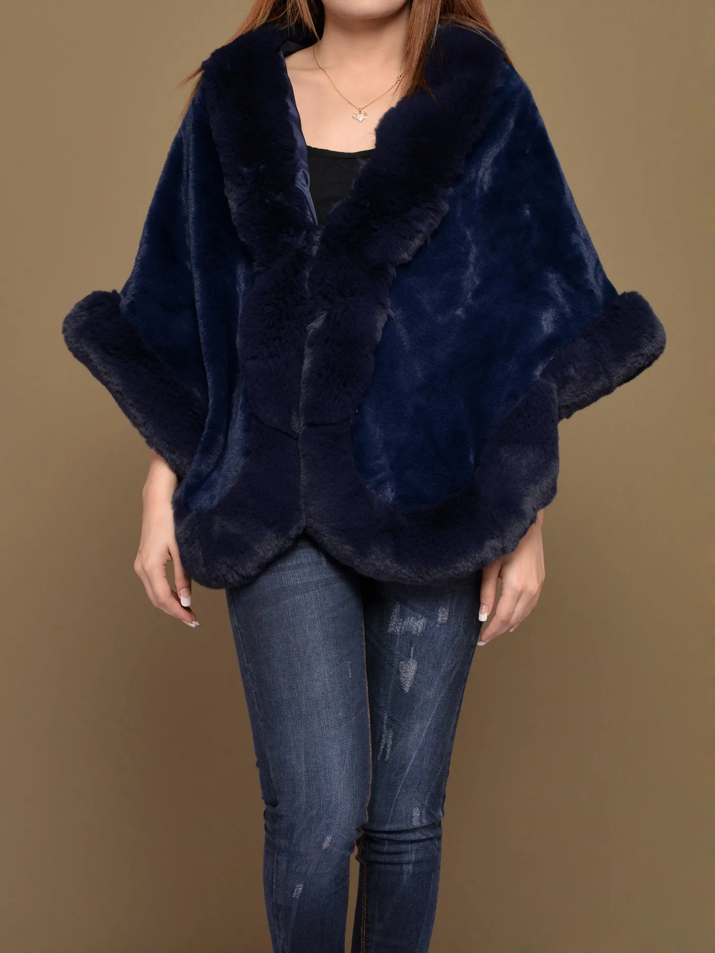 Fur Shawl-Blue