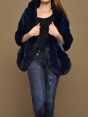 Fur Shawl-Blue