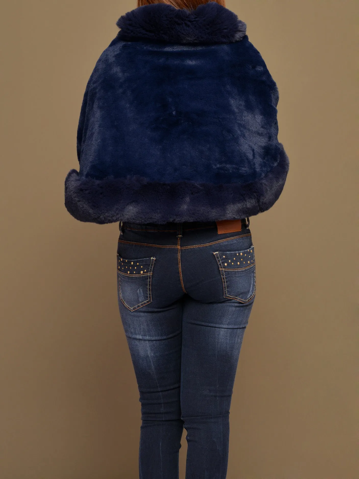 Fur Shawl-Blue