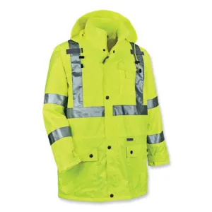 Glowear 8365 Class 3 Hi-vis Rain Jacket, Polyester, Small, Lime, Ships In 1-3 Business Days