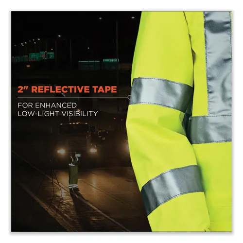 Glowear 8365 Class 3 Hi-vis Rain Jacket, Polyester, Small, Lime, Ships In 1-3 Business Days