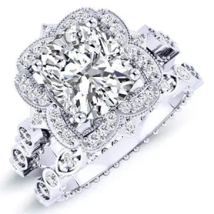 Hana - Cushion Moissanite Bridal Set