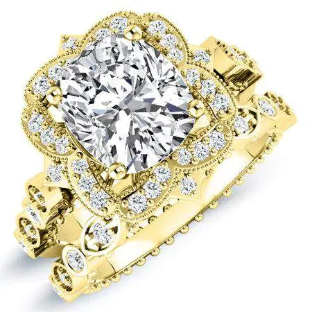 Hana - Cushion Moissanite Bridal Set