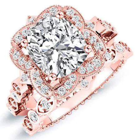Hana - Cushion Moissanite Bridal Set