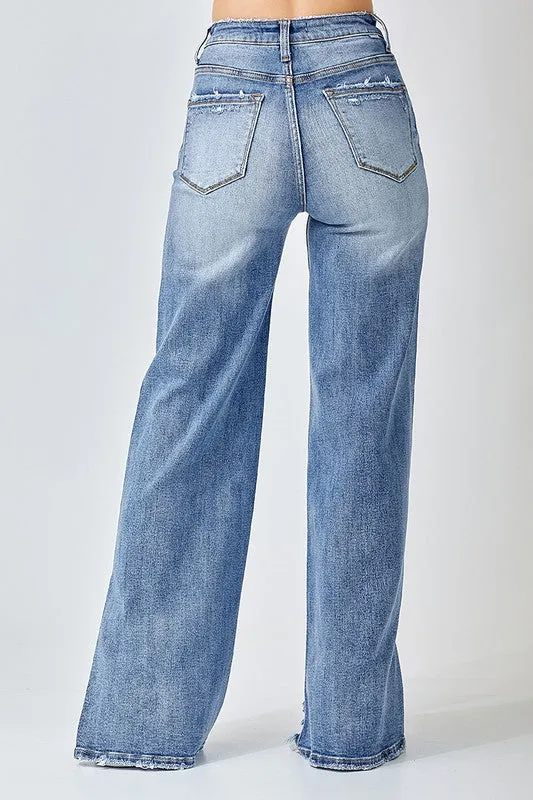 High Rise Slit Wide Leg