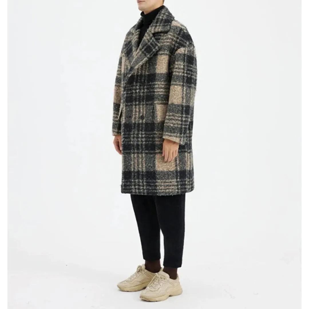 Honey Plaid Wool Coat