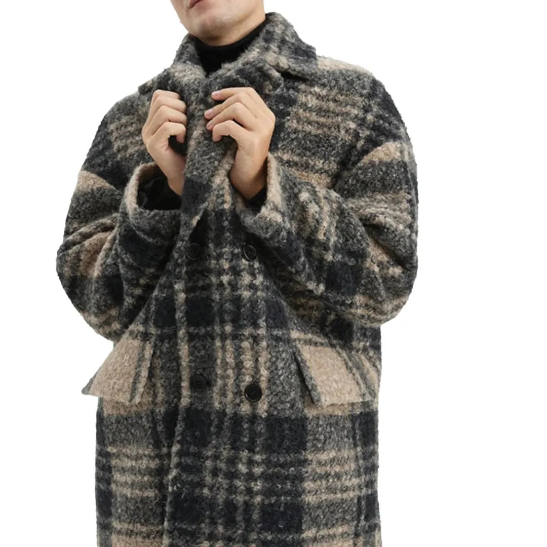 Honey Plaid Wool Coat