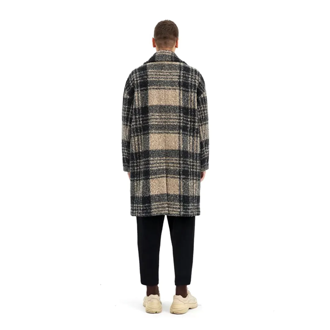 Honey Plaid Wool Coat