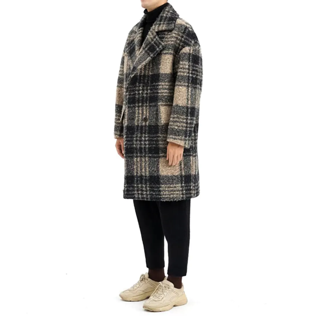Honey Plaid Wool Coat