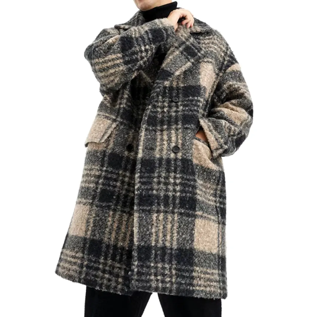 Honey Plaid Wool Coat