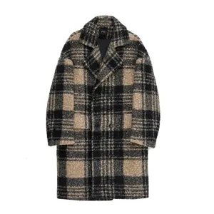 Honey Plaid Wool Coat