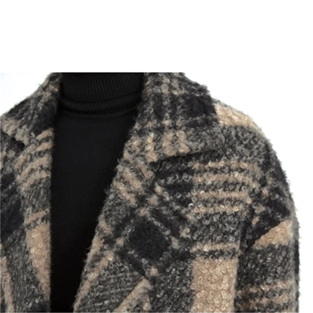 Honey Plaid Wool Coat