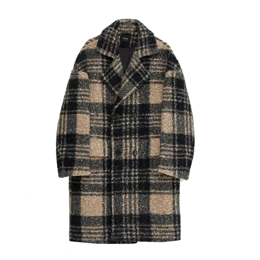 Honey Plaid Wool Coat
