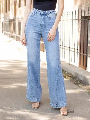 Judy Blue High Waisted Side Seam Detail Retro Wide