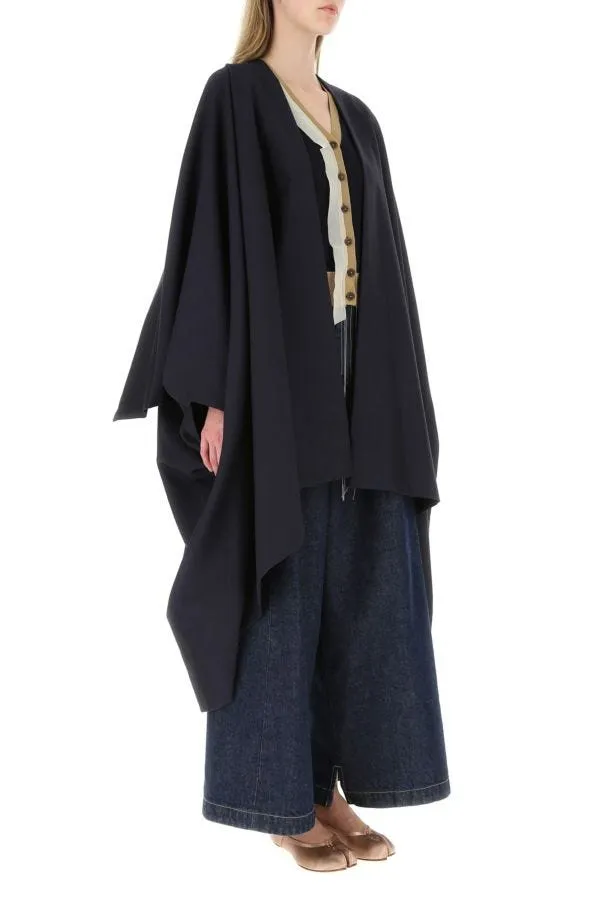 MAISON MARGIELA | NAvy blue wool blend cape
