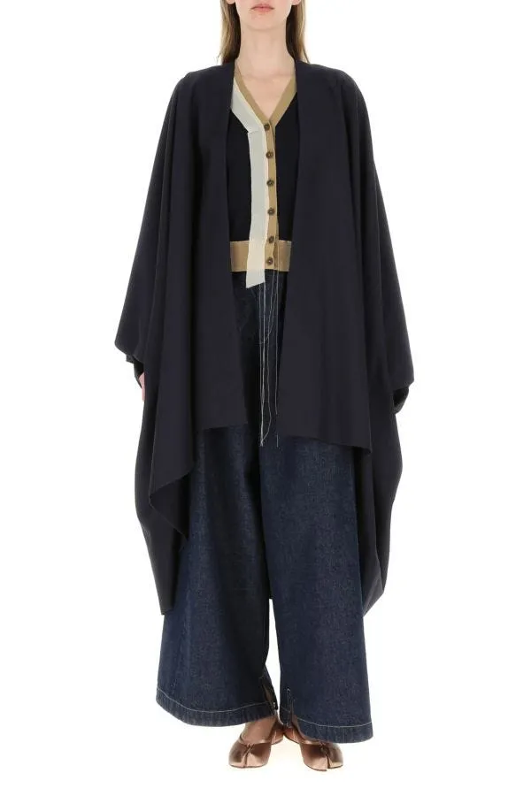 MAISON MARGIELA | NAvy blue wool blend cape