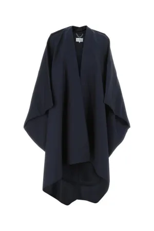MAISON MARGIELA | NAvy blue wool blend cape
