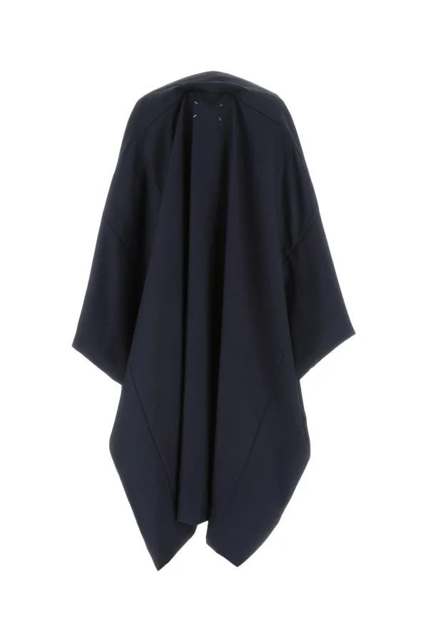 MAISON MARGIELA | NAvy blue wool blend cape