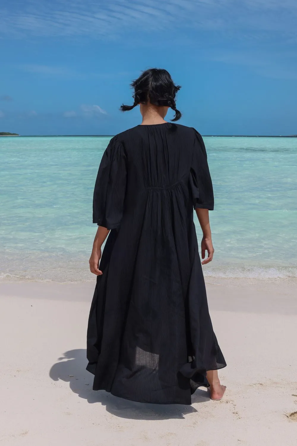Recycled Cotton Black Casual Dress