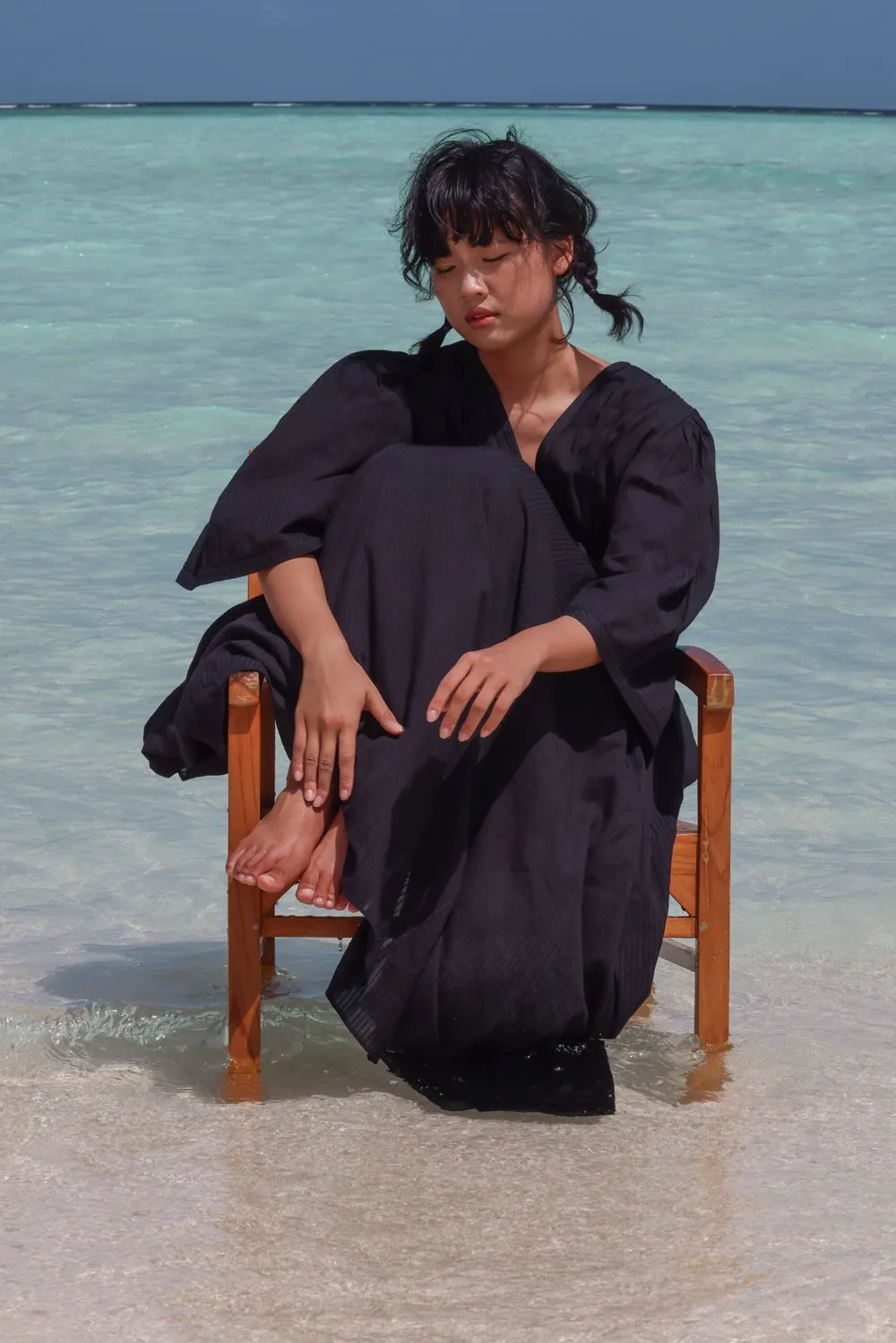 Recycled Cotton Black Casual Dress