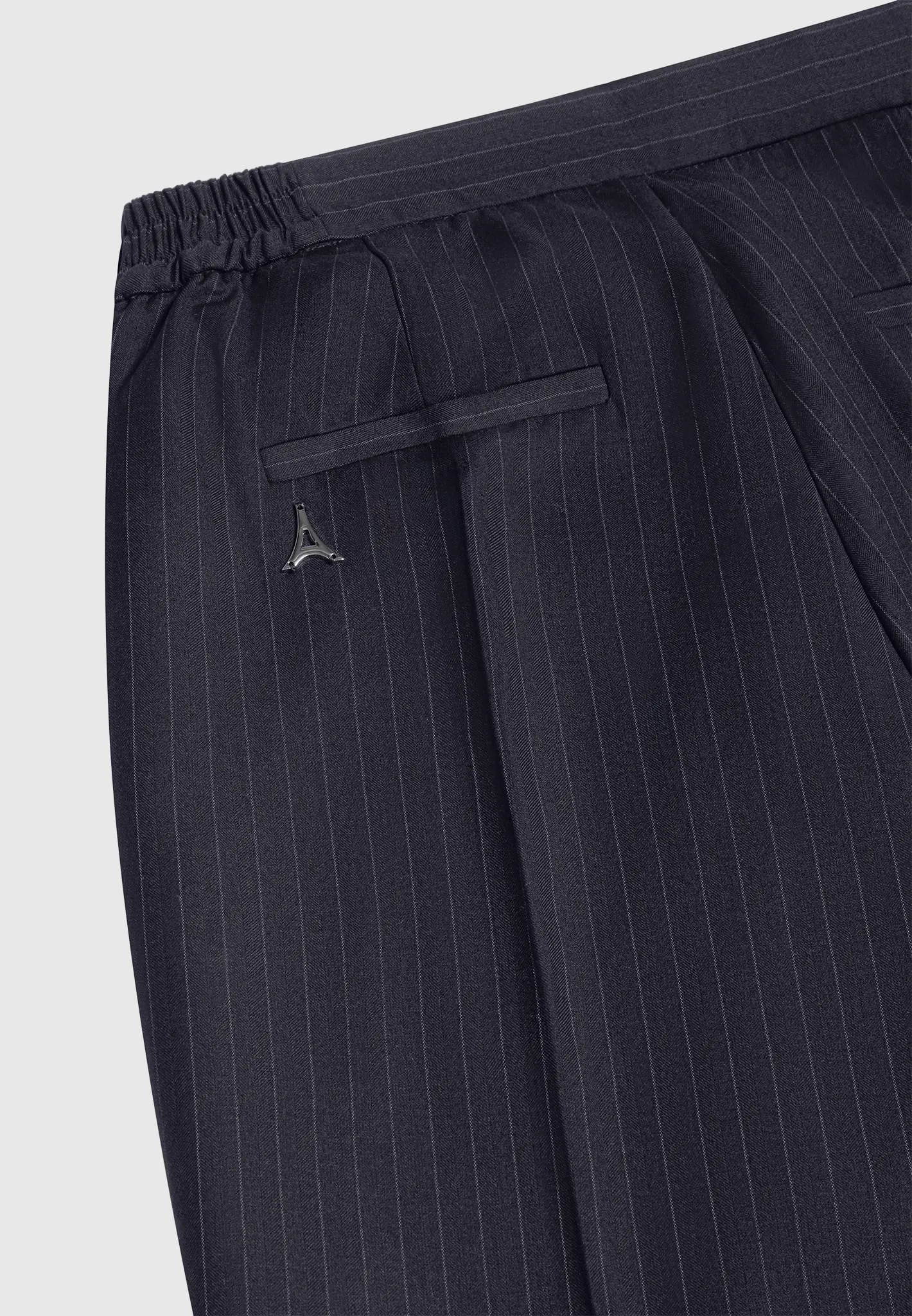 Relaxed Fit Pinstripe Tailored Trousers - Navy