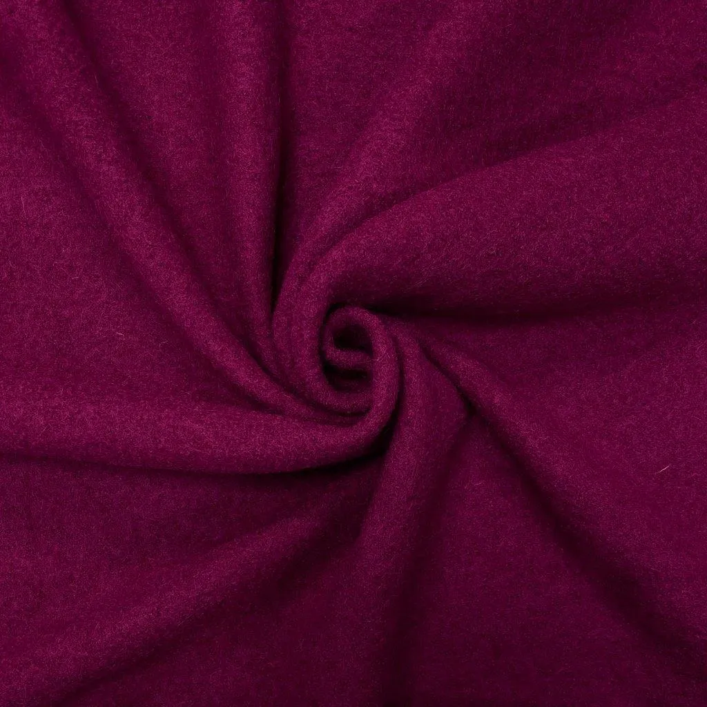 Remnants of Plain 100% Boiled Wool Fabric