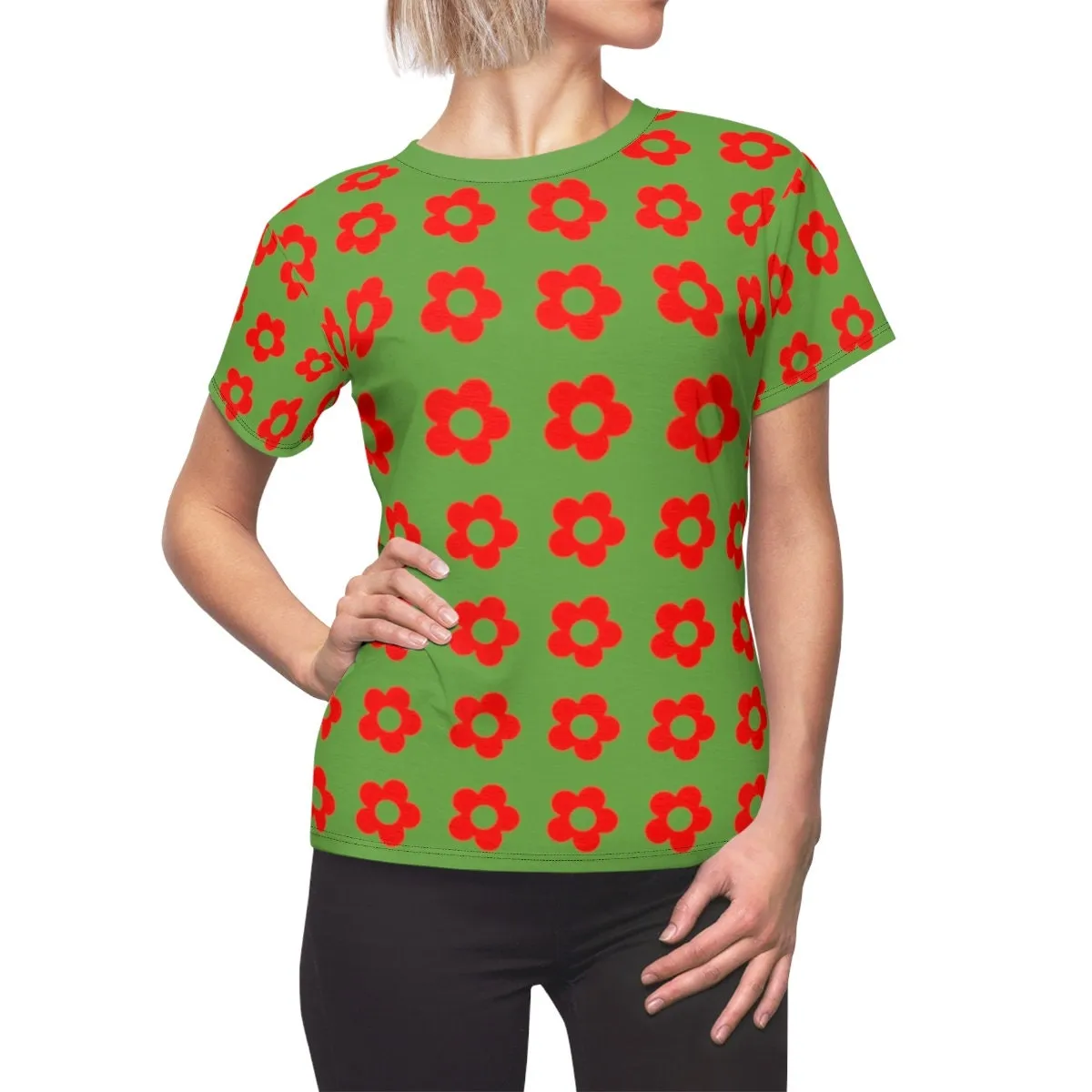 Retro Top, Mod Top, 60s tops, Vintage style top, Mod 60s top, Black Red Top, Vintage T-shirt, Vintage Floral Top, Vintage Floral Top