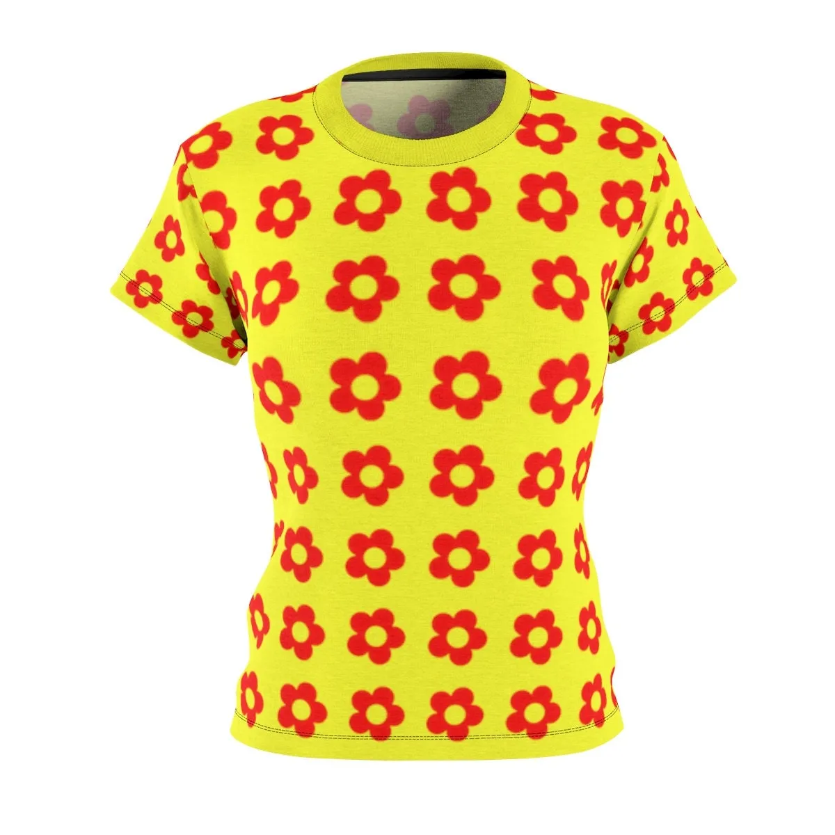 Retro Top, Mod Top, 60s tops, Vintage style top, Mod 60s top, Black Red Top, Vintage T-shirt, Vintage Floral Top, Vintage Floral Top