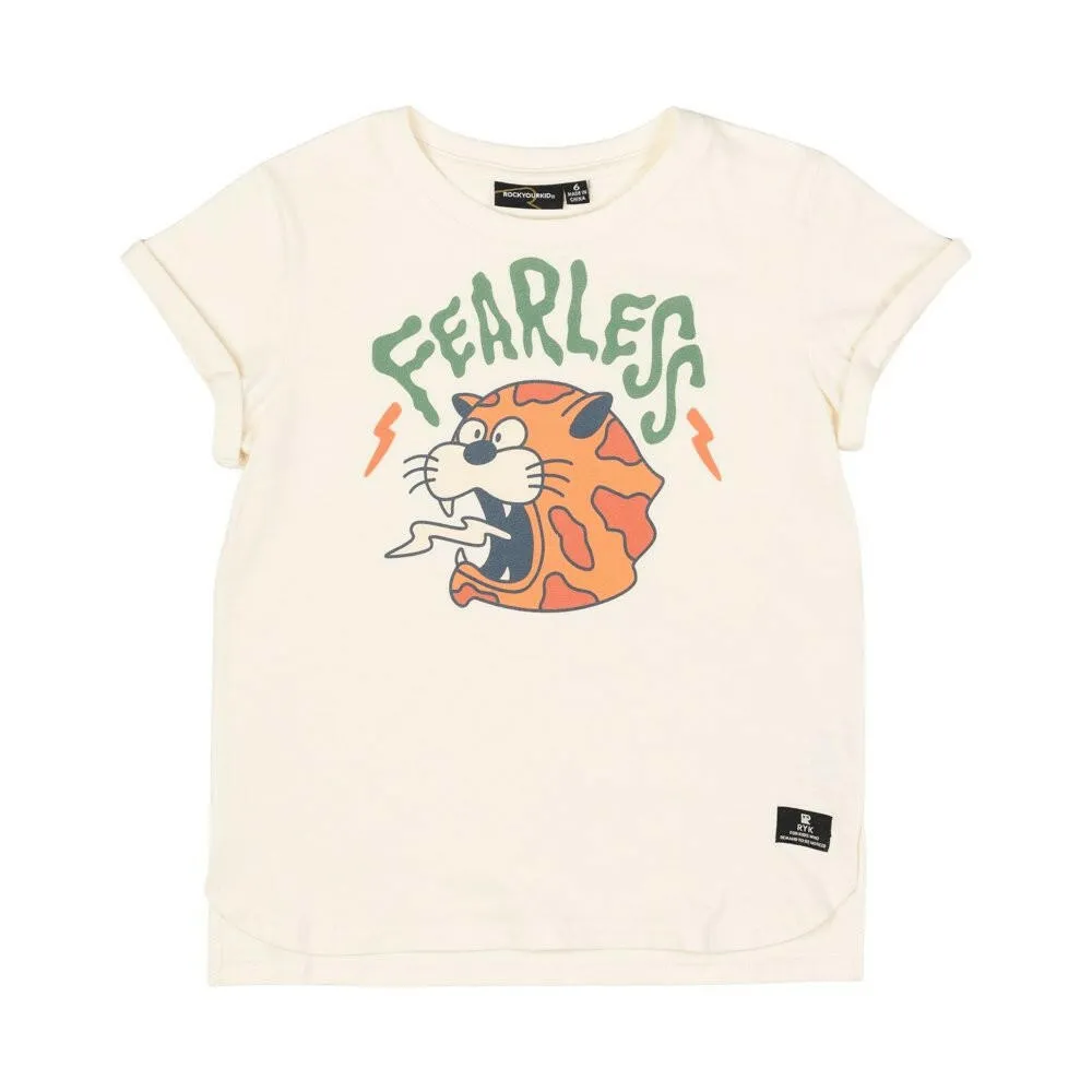 Rock Your Kid Fearless Cream Short Sleeve T-Shirt