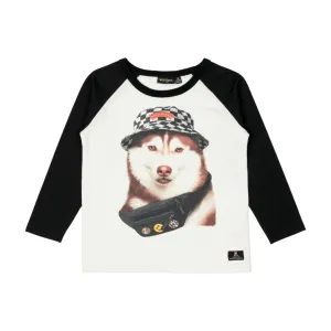 Rock Your Kid Rock n Roll Dog T-shirt Cream Black