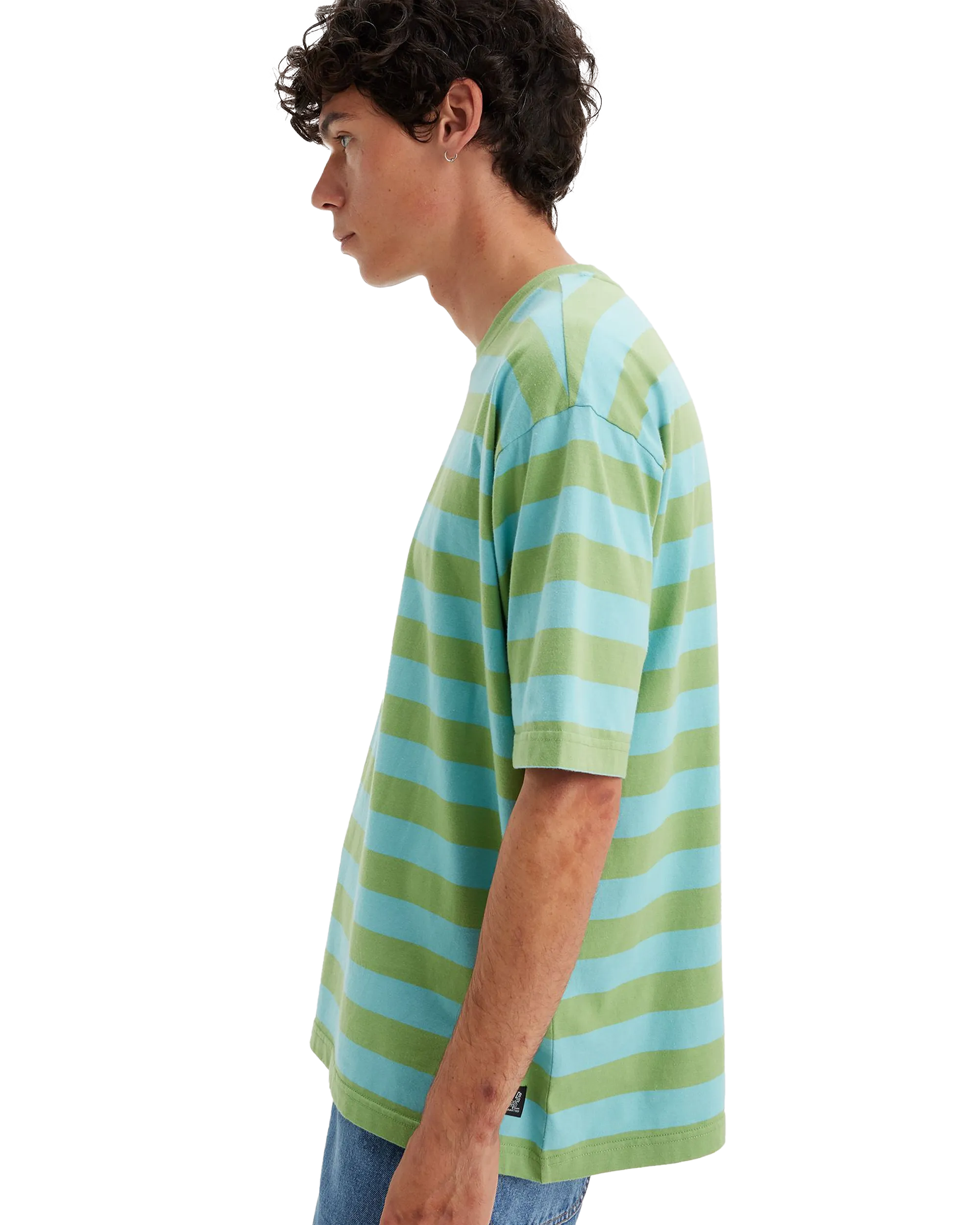 Skateboarding Graphic Boxy T-Shirt in Thinking About Blue Grey