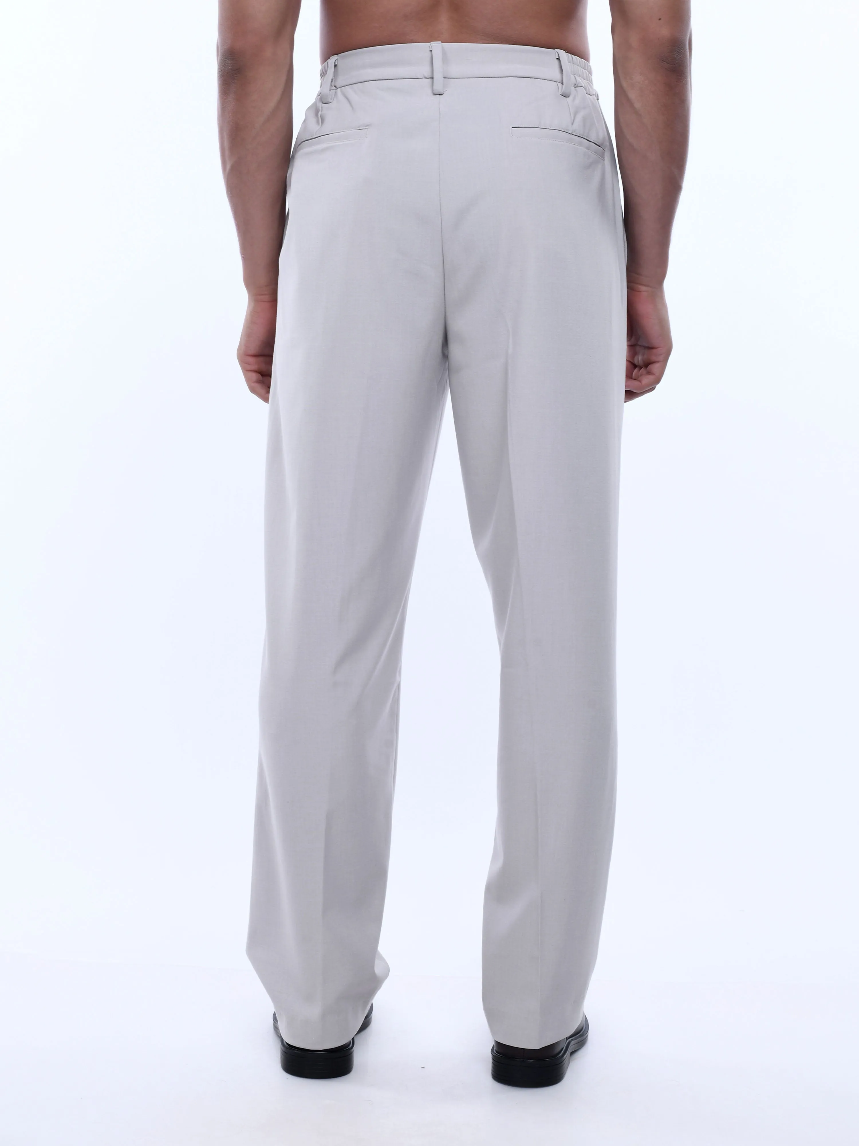 Soft Handle Relaxed Cream Trousers