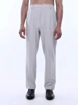 Soft Handle Relaxed Cream Trousers