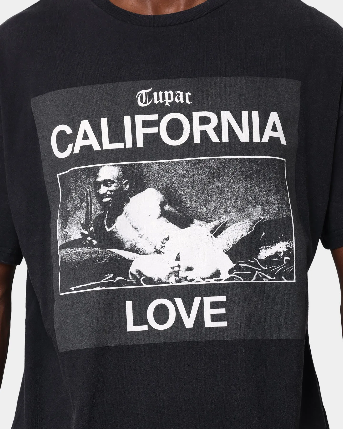 Tupac California Love Short Sleeve T-Shirt Washed Black