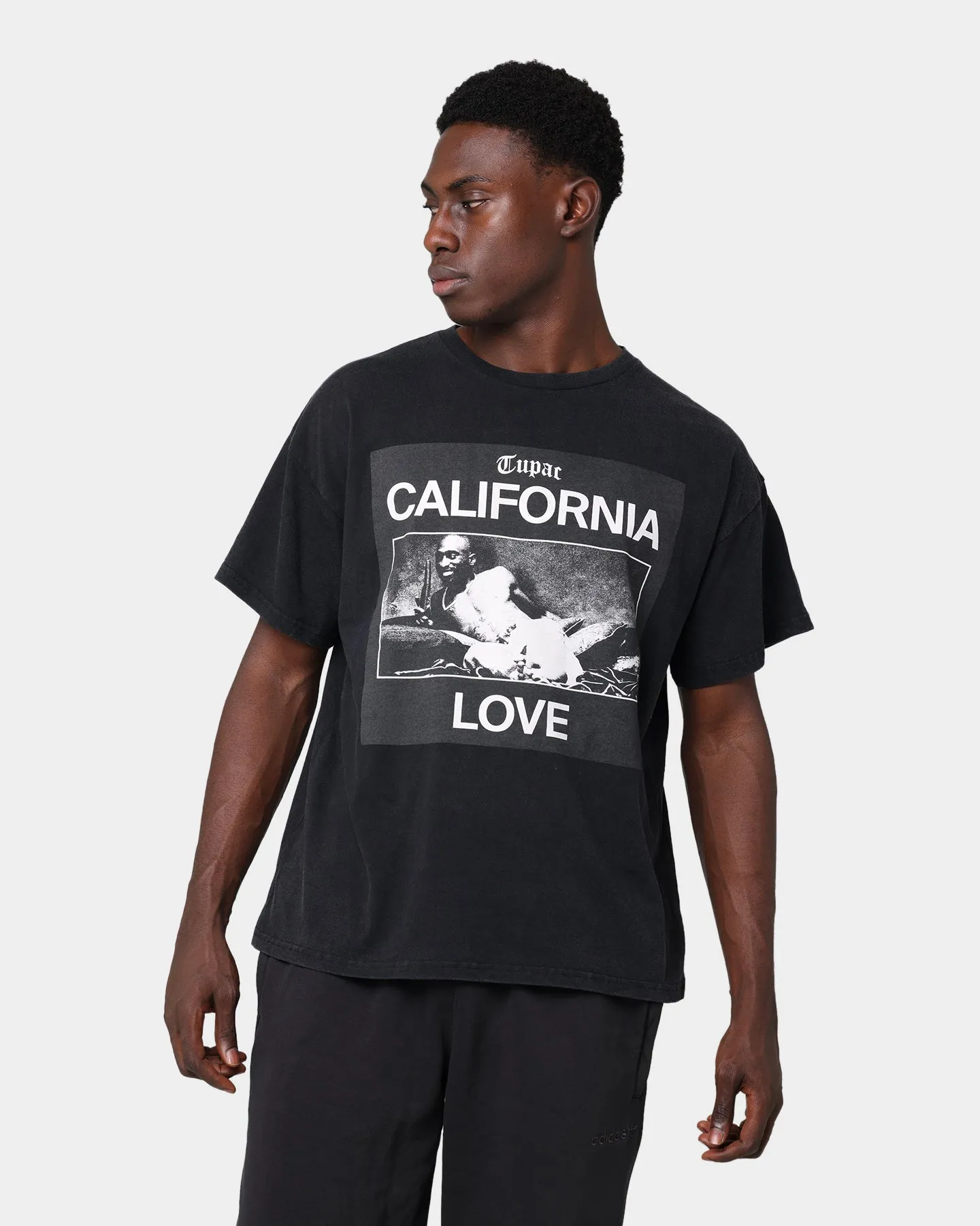Tupac California Love Short Sleeve T-Shirt Washed Black
