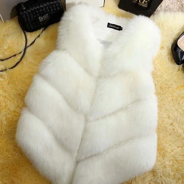 VenusFox Faux Fur Vest Jacket