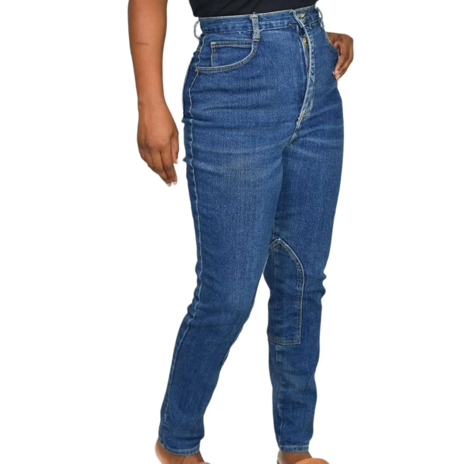 Vintage Riding Pants Blue Jeans Breeches High Rise Stretch Equestrian Faded Size 6