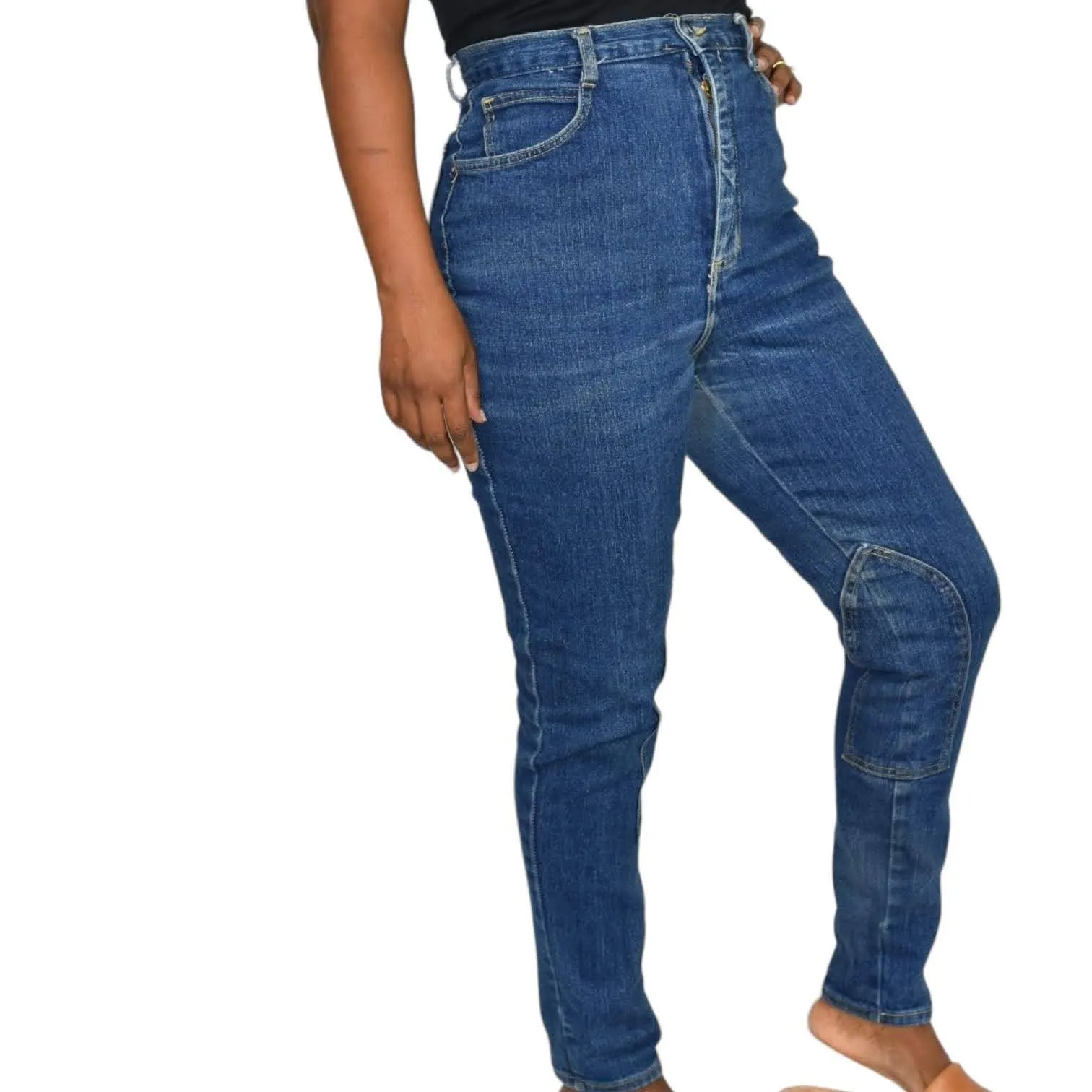 Vintage Riding Pants Blue Jeans Breeches High Rise Stretch Equestrian Faded Size 6